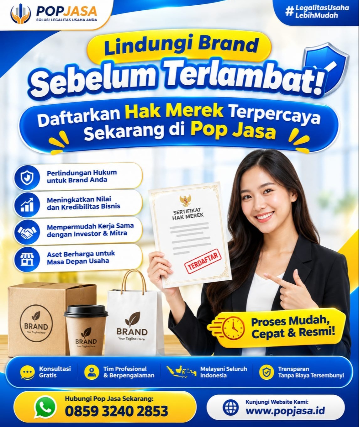 Daftar Hak Merek Terpercaya Sekarang di Pop Jasa | 0859 3240 2853