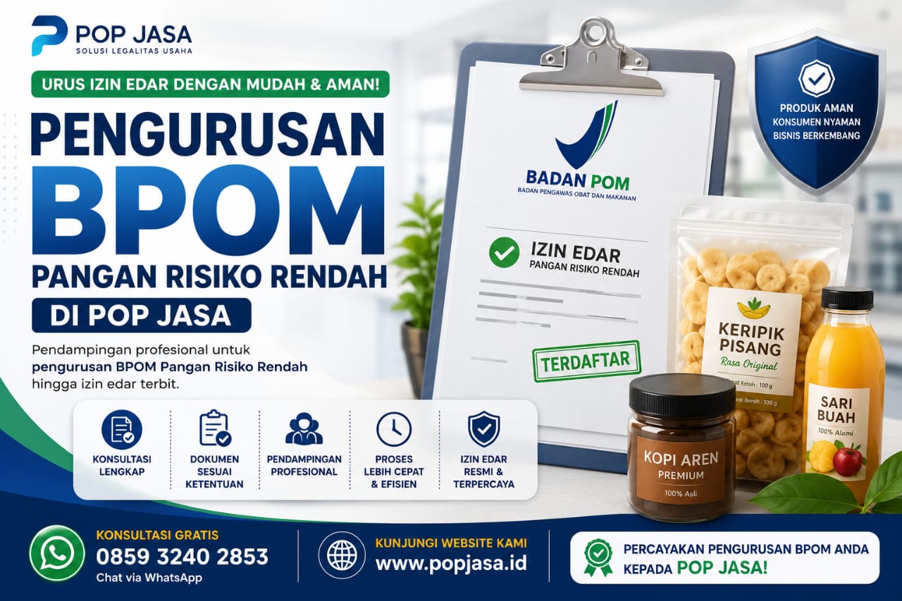 Pengurusan BPOM Pangan Risiko Rendah  di Pop Jasa