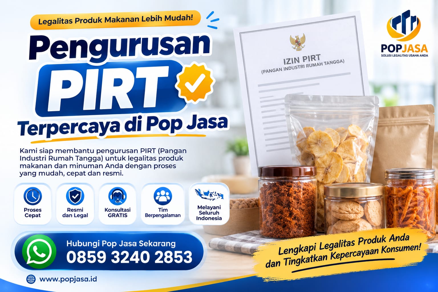 Pengurusan PIRT Terpercaya di Pop Jasa  0859 3240 2853